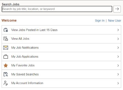 Search Job's function displayed