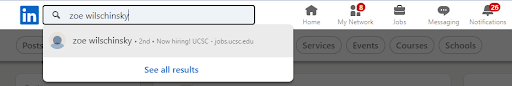 Search function on LinkedIn
